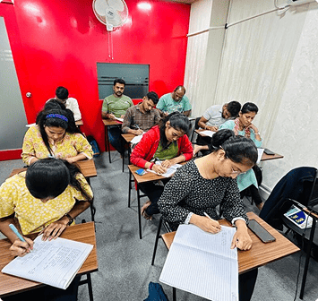 Students participating in spoken English practice session