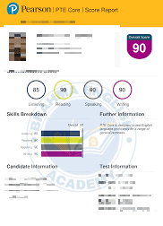 PTE score 90 student result 2