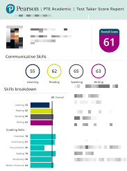 PTE score between 60 and 69 result 7