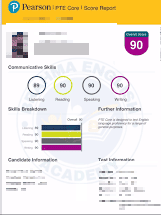 PTE score 90 student result 7