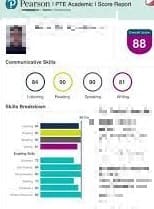 PTE score between 85 and 89 result 3