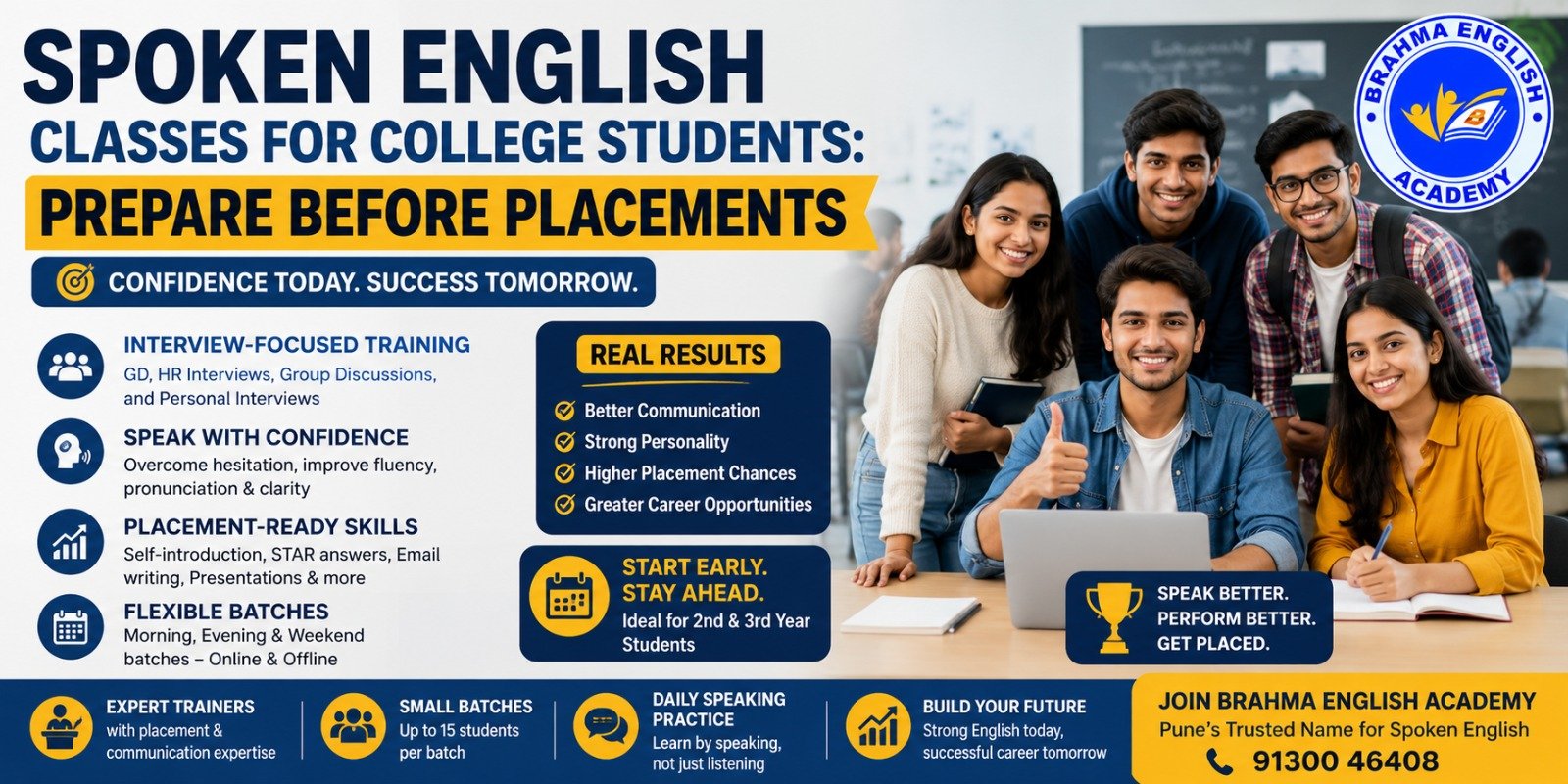 Spoken English Classes for College Students Prepare Before Placements