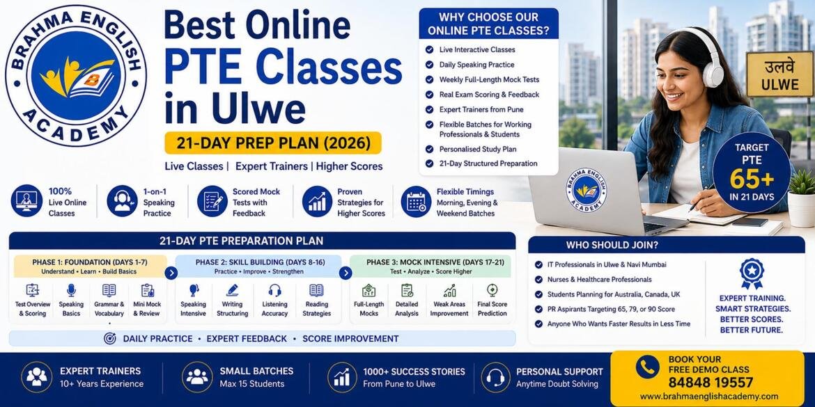 Best Online PTE Classes in Ulwe 21-Day Prep Plan